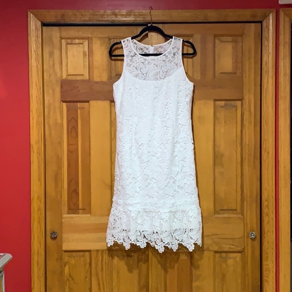 White House Black Market white formal dress